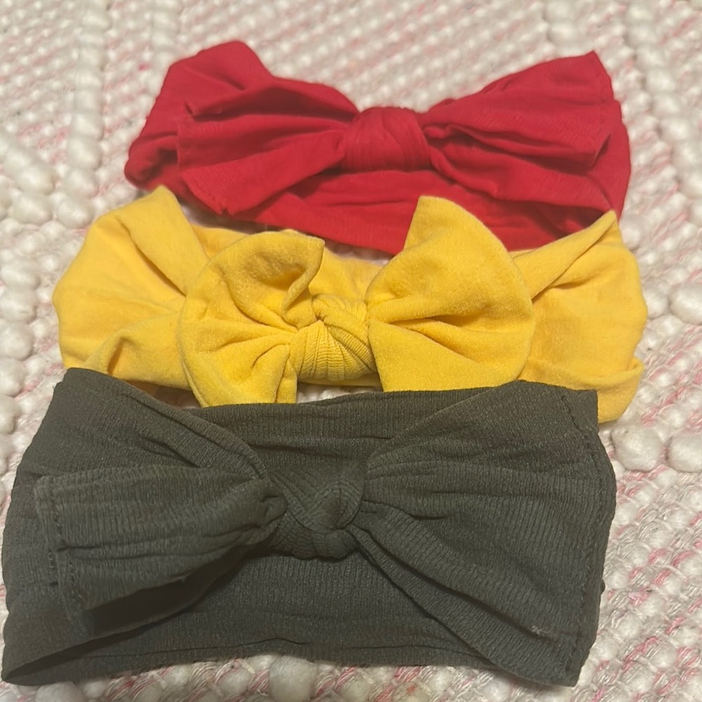 Colorful Kids Headband Set - Red, Yellow, and Green